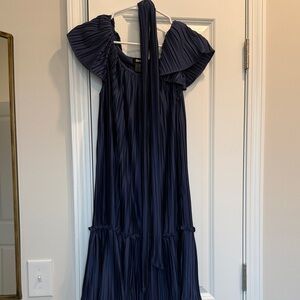 DKNY Pleated Navy Dress